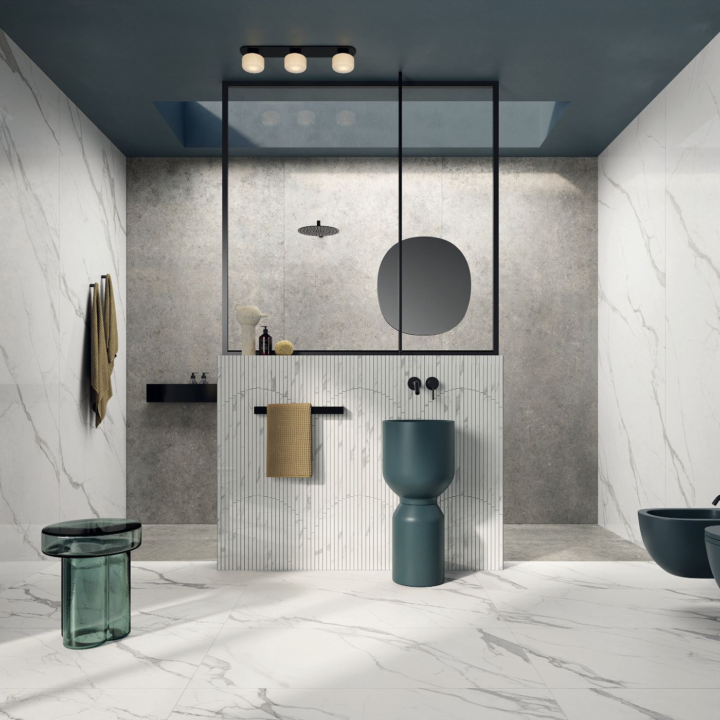 Marble effect porcelain slab ABK Sensi Signoria Statuario Light, 120x280 cm, 6 mm, soft satin