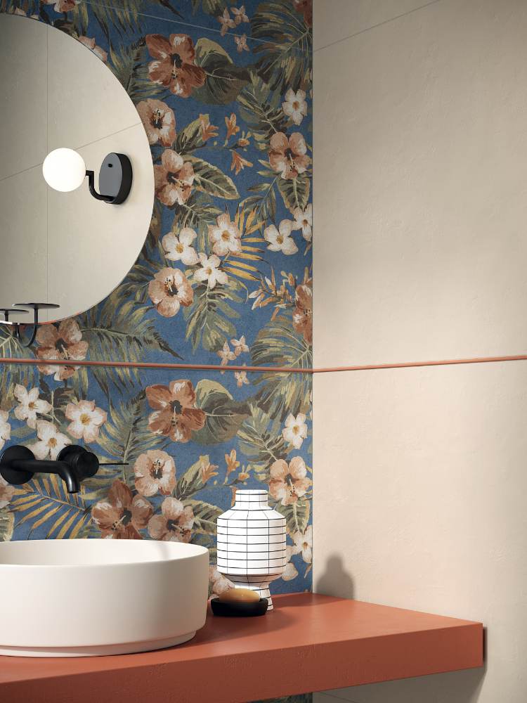 Solid colour ceramic wall tile ABK Wide&Style Mini Alabaster, 60x120 cm, 7 mm, matt