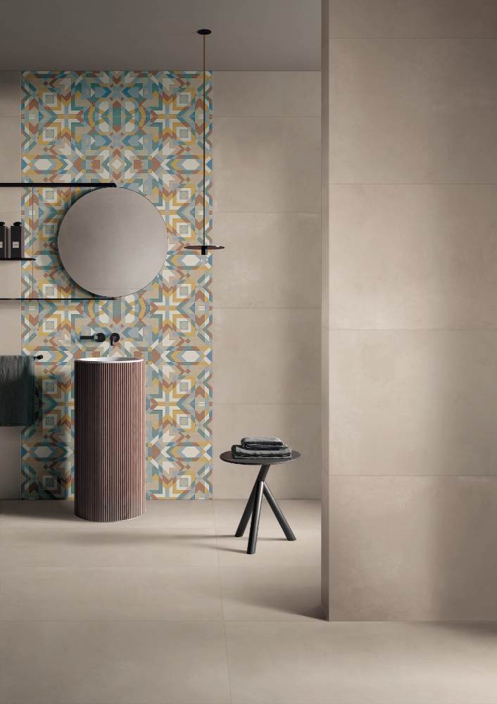 Patterned porcelain wall tile ABK Wide&Style Mini Amplify, 60x120 cm, 7 mm, matt