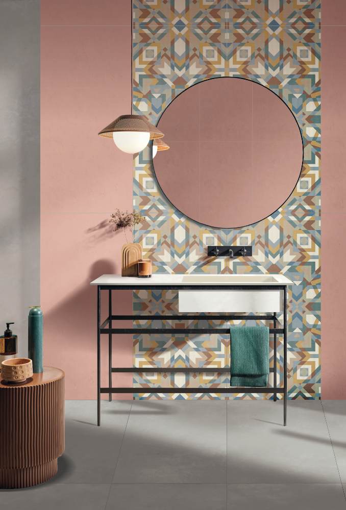 Patterned porcelain wall tile ABK Wide&Style Mini Amplify, 60x120 cm, 7 mm, matt
