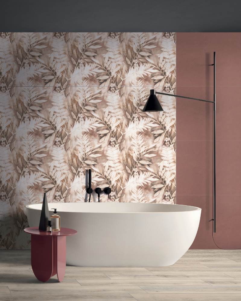 Patterned porcelain wall tile ABK Wide&Style Mini Fern, 60x120 cm, 7 mm, matt
