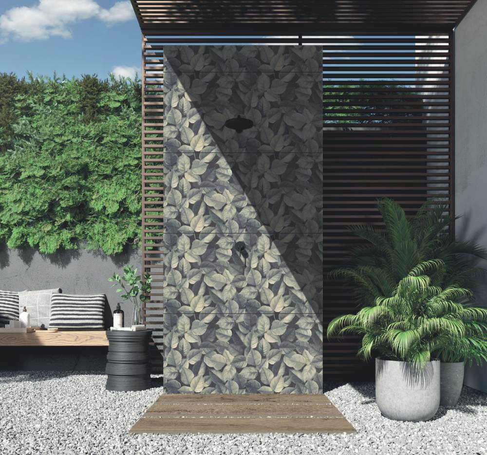 Patterned porcelain wall tile ABK Wide&Style Mini Foliage, 60x120 cm, 7 mm, matt