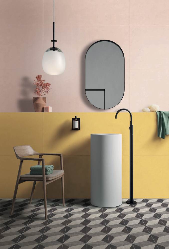 Solid colour ceramic wall tile ABK Wide&Style Mini Ginger, 60x120 cm, 7 mm, matt