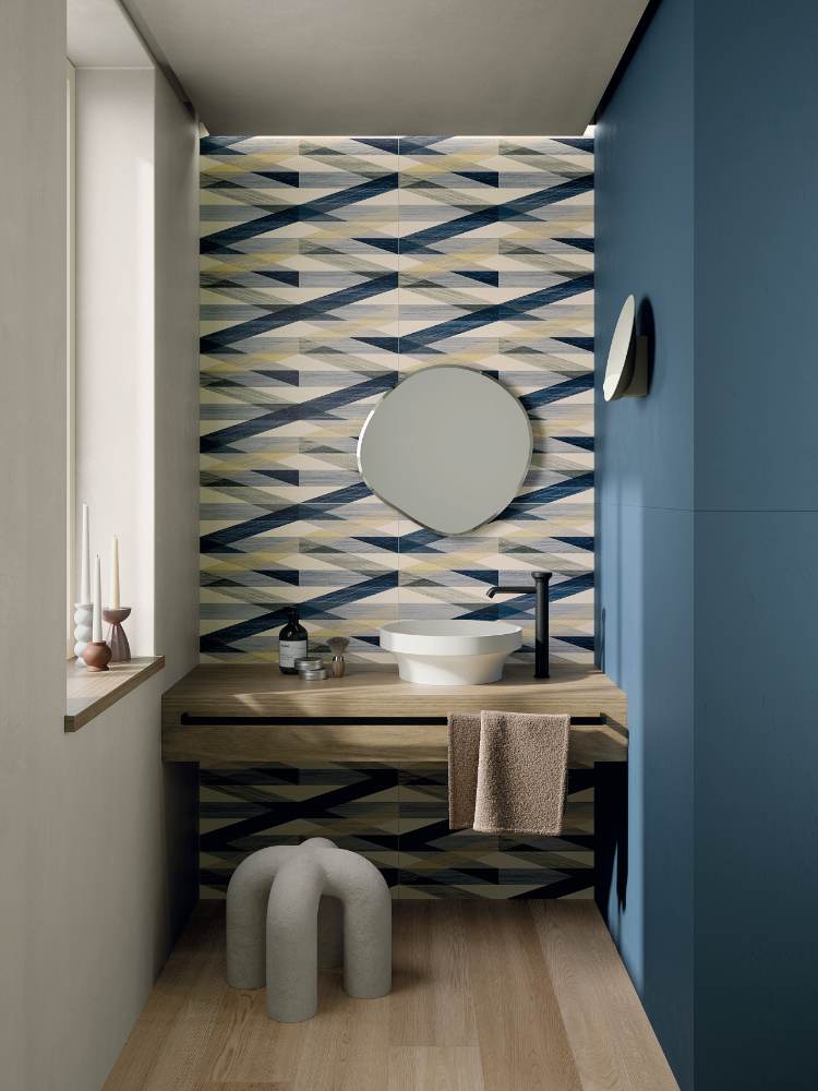 Patterned porcelain wall tile ABK Wide&Style Mini Layers, 60x120 cm, 7 mm, matt