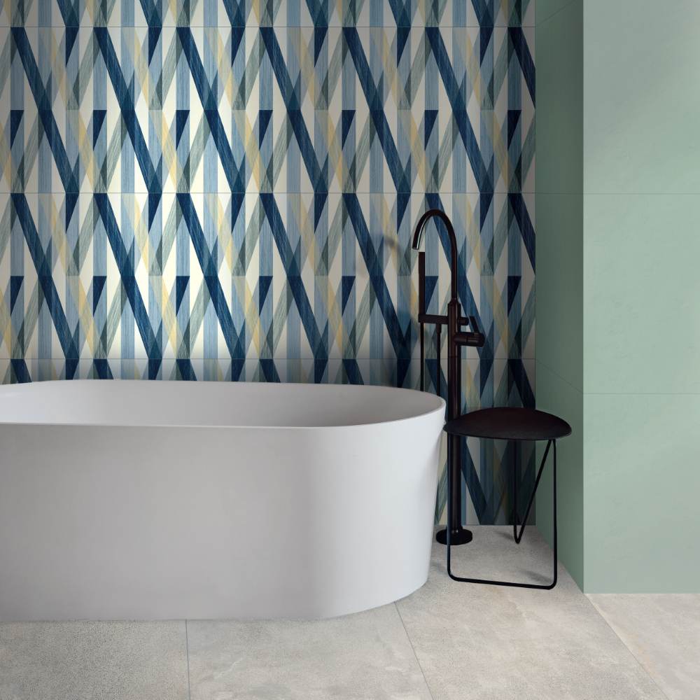 Patterned porcelain wall tile ABK Wide&Style Mini Layers, 60x120 cm, 7 mm, matt