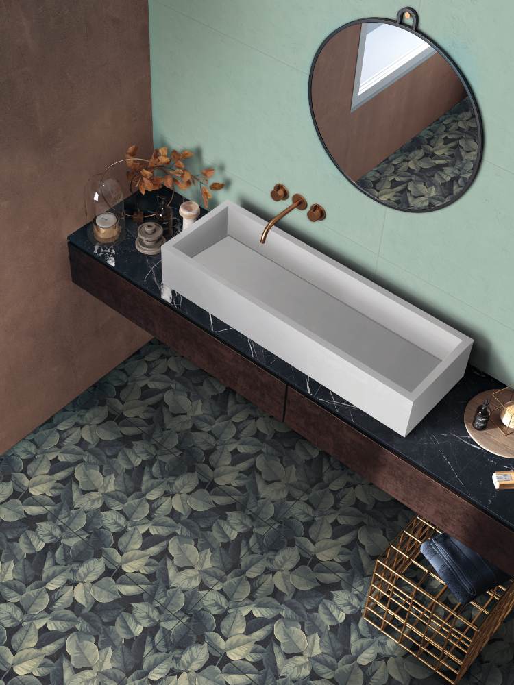 Solid colour ceramic wall tile ABK Wide&Style Mini Mint, 60x120 cm, 7 mm, matt
