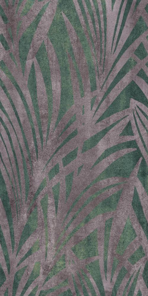 Patterned large porcelain decor slab ABK Wide&Style Jungle Green, 160x320 cm, 6 mm, matt
