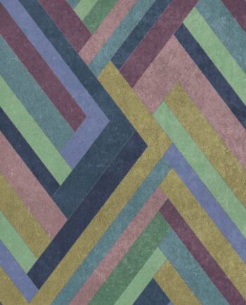 Patterned large porcelain decor slab ABK Wide&Style Blocks Violet, 160x320 cm, 6 mm, matt