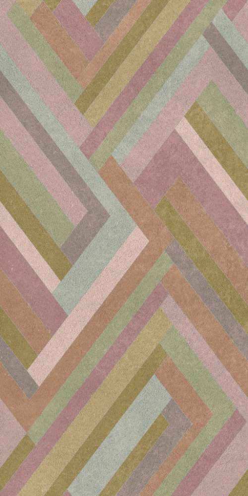 Patterned large porcelain decor slab ABK Wide&Style Blocks Lilac, 160x320 cm, 6 mm, matt