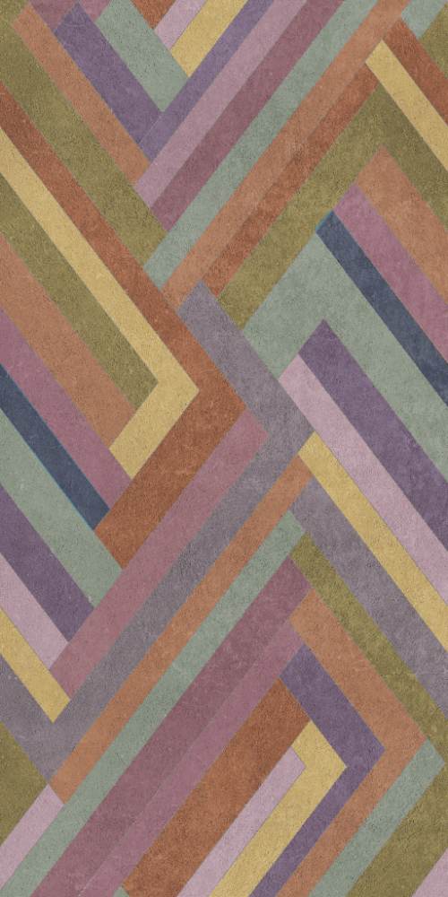 Patterned large porcelain decor slab ABK Wide&Style Blocks Hazel, 160x320 cm, 6 mm, matt