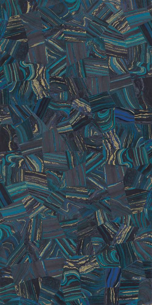 Patterned large porcelain decor slab ABK Wide&Style Precious Blue, 160x320 cm, 6 mm, matt