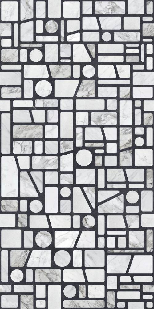 Patterned large porcelain decor slab ABK Wide&Style Incertum Light, 160x320 cm, 6 mm, matt