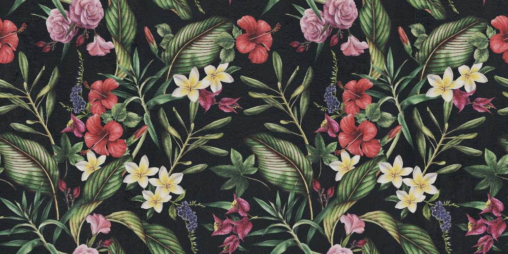 Patterned decorative porcelain tile ABK Wide&Style Tropicana, 60x120 cm, 8.5 mm, matt