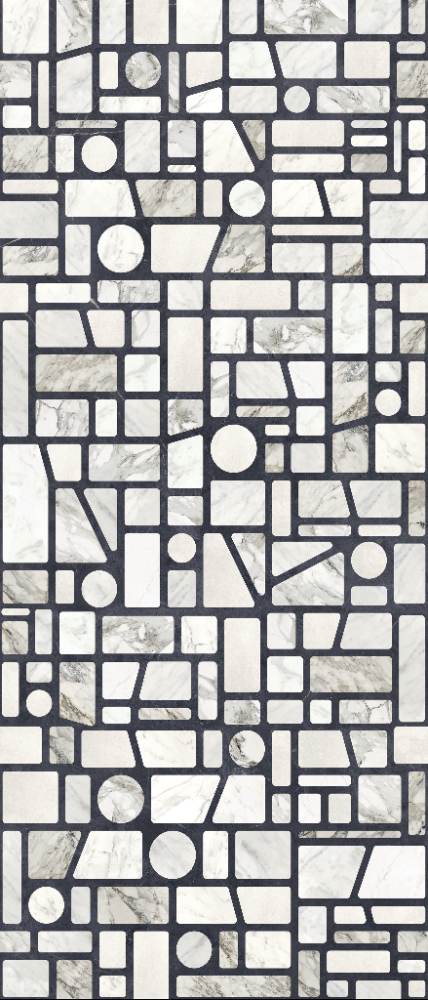Patterned large porcelain decor slab ABK Wide&Style Incertum Light, 120x280 cm, 6 mm, matt