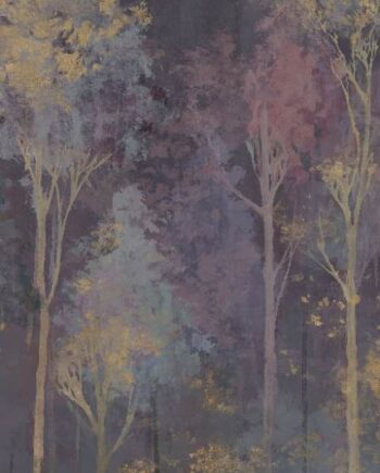 Patterned decorative porcelain tile ABK Wide&Style Trees Purple A, 120x240 cm (4 x 60x120 cm), 8.5 mm, matt