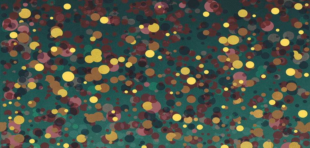 Patterned decorative porcelain tile ABK Wide&Style Confetti Green A, 120x240 cm (4 x 60x120 cm), 8.5 mm, matt