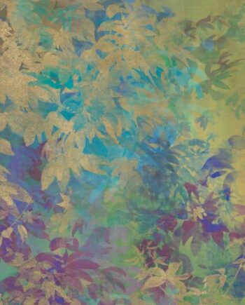 Patterned large porcelain decor slab ABK Wide&Style Foliage Yellow A, 160x320 cm, 6 mm, matt