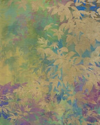 Patterned large porcelain decor slab ABK Wide&Style Foliage Yellow B, 160x320 cm, 6 mm, matt