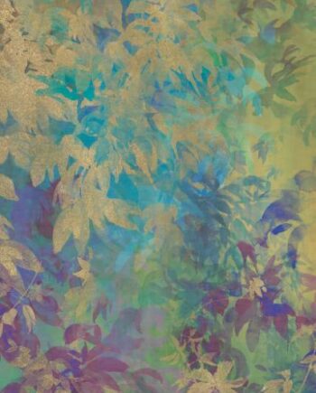 Patterned large porcelain decor slab ABK Wide&Style Foliage Yellow A, 120x280 cm, 6 mm, matt