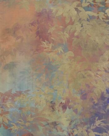 Patterned large porcelain decor slab ABK Wide&Style Foliage Orange B, 160x320 cm, 6 mm, matt