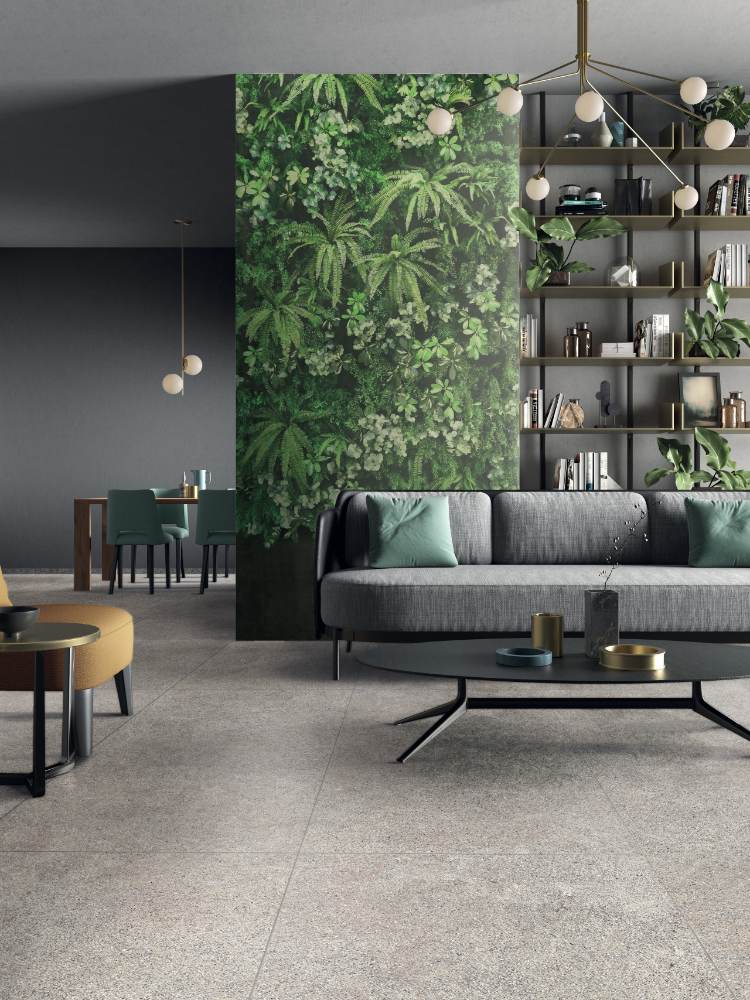 Patterned decorative porcelain tile ABK Wide&Style Secret Garden Wall, 120x240 cm (4 x 60x120 cm), 8.5 mm, matt