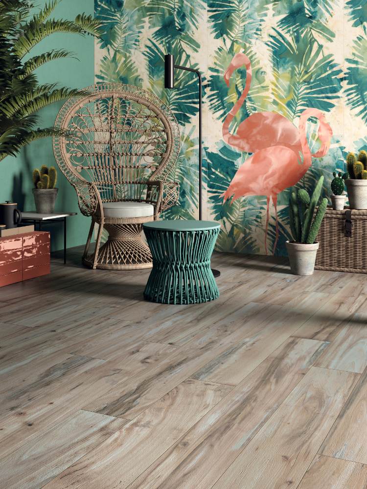 Patterned large porcelain decor slab ABK Wide&Style Tropical, 160x320 cm, 6 mm, matt