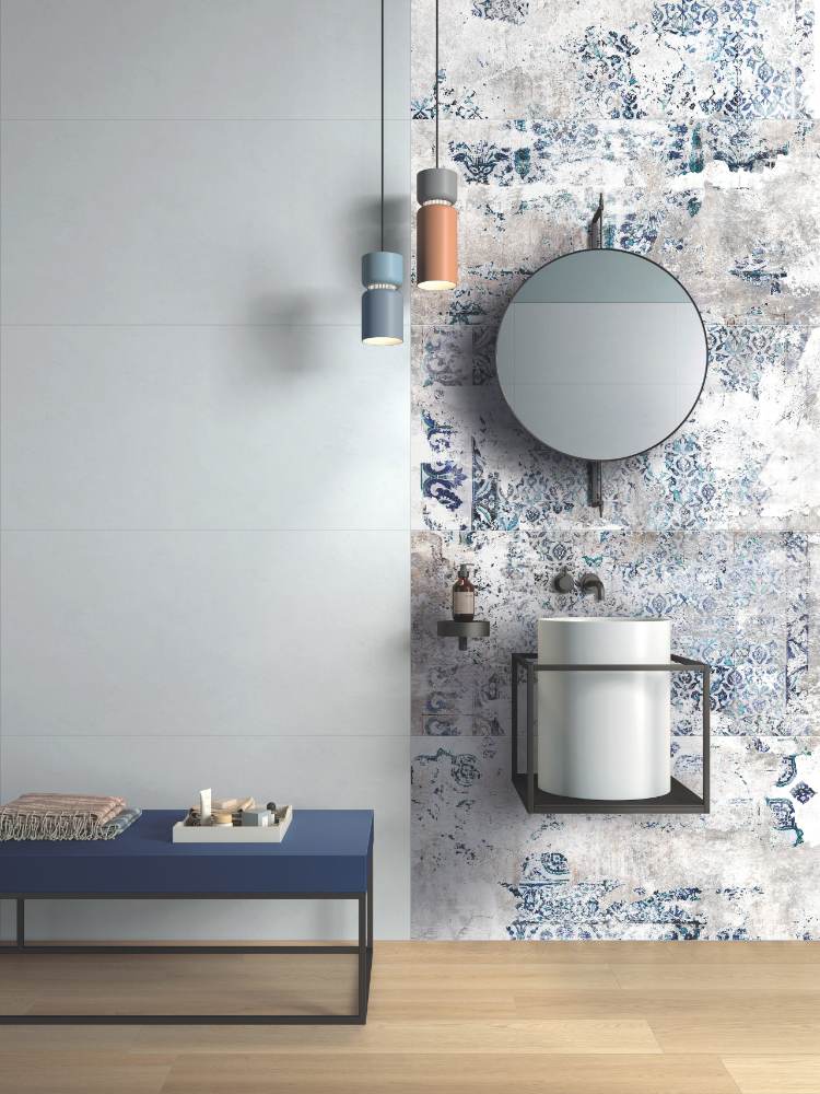 Patterned large porcelain decor slab ABK Wide&Style Fresco, 120x280 cm, 6 mm, matt