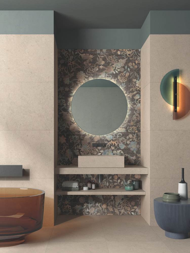 Patterned decorative porcelain tile ABK Wide&Style Tapis, 60x120 cm, 6 mm, matt
