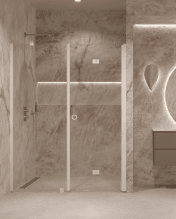 Alcove shower screen Hietakari Forma 318, fixed wall + folding door