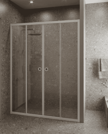 Alcove shower screen Hietakari Forma 464, fixed wall + fixed wall + sliding door + sliding door