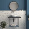Värviline terrazzo-mustriga keraamiline plaat Dune Fragmenta Azul – interjöör Värviline terrazzo-mustriga keraamiline plaat Dune Fragmenta Azul – interjöör