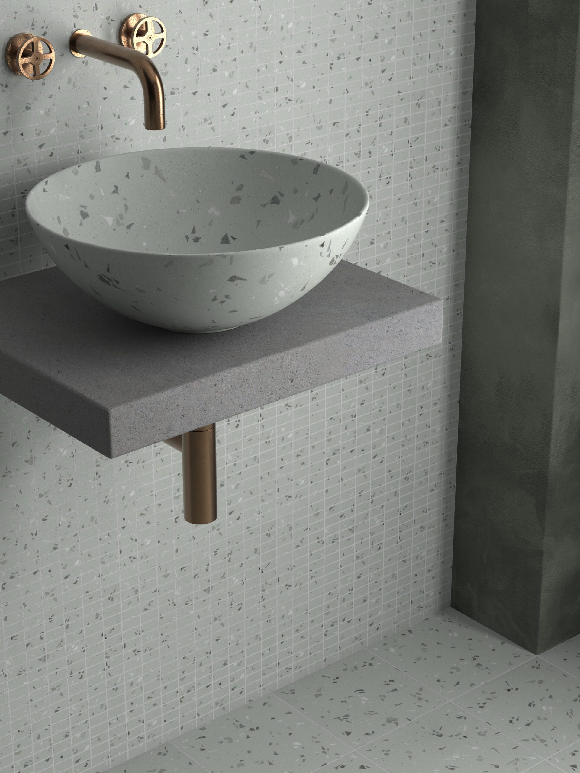 Valamu Dune Fragmenta Gris 40x40x15 cm, käsitsi maalitud keraamiline pealisvalamu