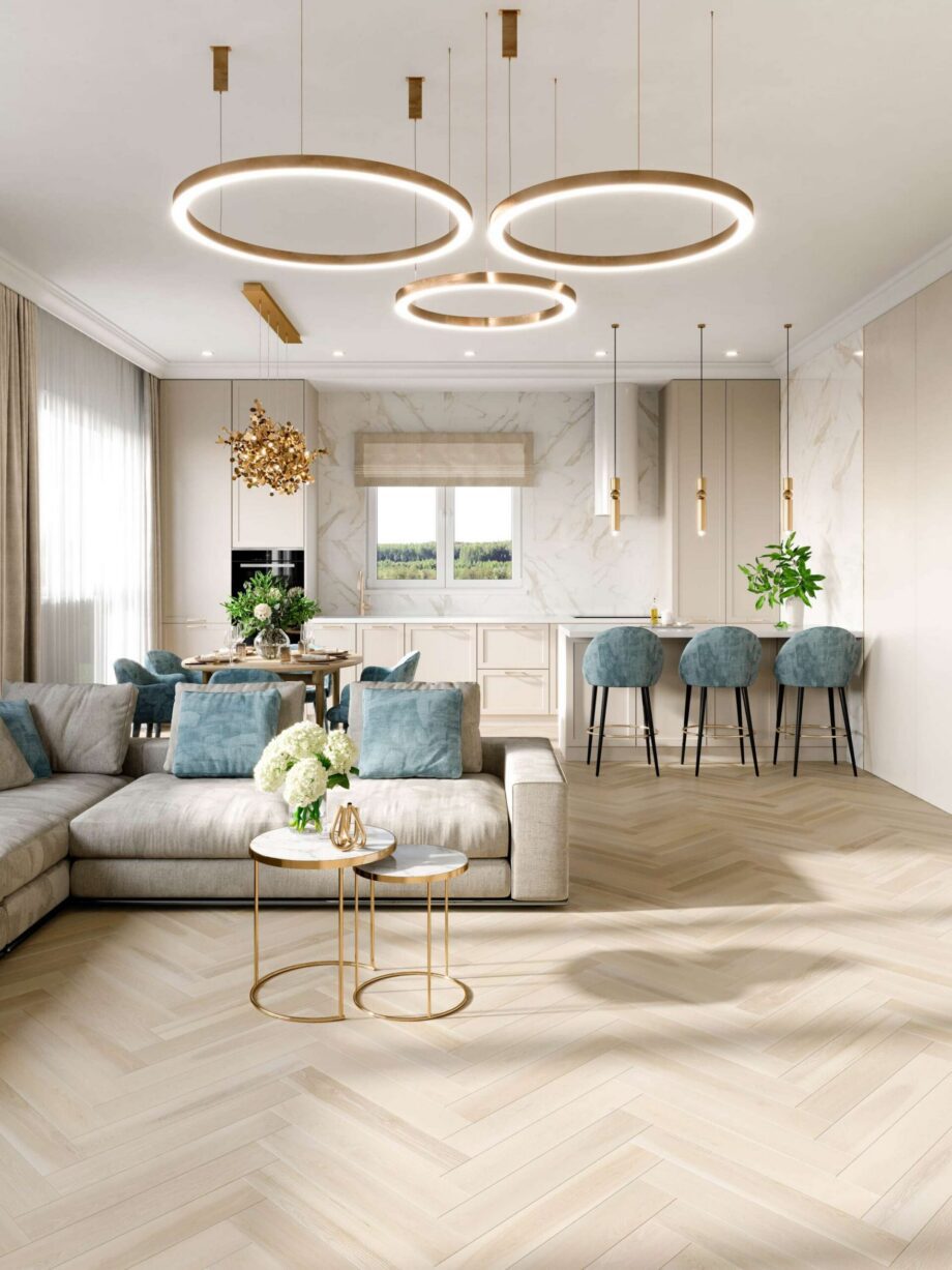 Ash Herringbone Parquet Esta Elegant Frost Ivory Pores 600 mm extra matt lacquered – 2