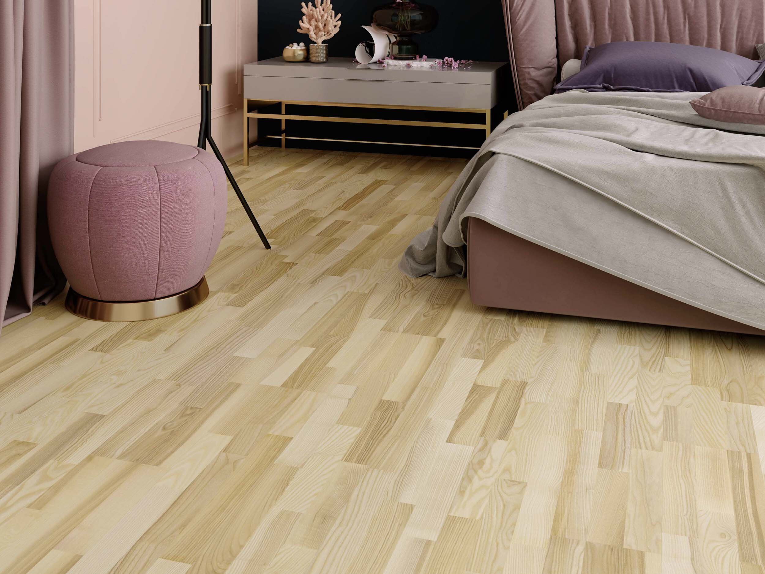 Ash Parquet Flooring 3-Strip Esta Elegant Pure Line extra matt lacquered – 3