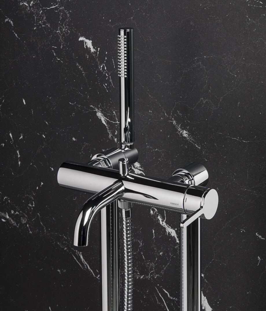 Bath mixer on floor columns Emmevi Filobrass 8500128 with hand shower – view 2 Bath mixer on floor columns Emmevi Filobrass 8500128 with hand shower – 2