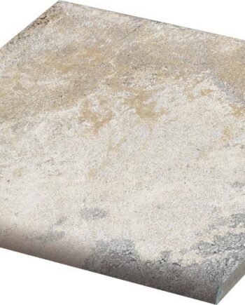 Ümardatud servaga kiltkivi imitatsiooniga portselanplaat (bullnose) Dune Ardesia Chiara Bullnose, 14,7x14,7 cm, 8 mm, hele kvartsiidihall, R12