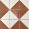 189217-2 Valencia hüdroplaadi mustriga portselanplaat Dune Antiga Cabanyal Teja, 20x20 cm, 9 mm, telliskivipunane