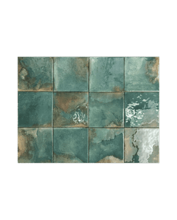 Coloured porcelain wall tile Dune Granadella Esmeralda, 11.5x11.5 cm, 9 mm, glossy, handmade effect