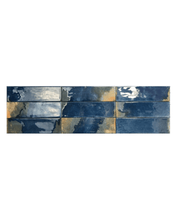 Coloured porcelain wall tile Dune Granadella Marino, 6.4x22.3 cm, 9 mm, glossy, handmade effect