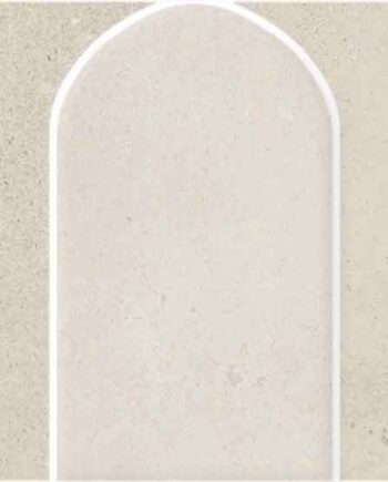 Concrete effect porcelain mosaic tile Tau Detroit White Arco, 43.7x14.3 cm, white