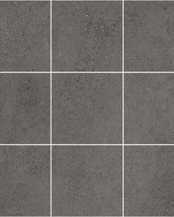 Concrete effect porcelain mosaic tile Tau Integra Graphite 10x10, 30x30 cm, graphite grey