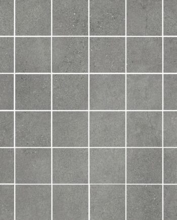 Concrete effect porcelain mosaic tile Tau Integra Gray 5x5, 30x30 cm, grey