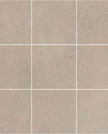 Concrete effect porcelain mosaic tile Tau Integra Greige 10x10, 30x30 cm, greige