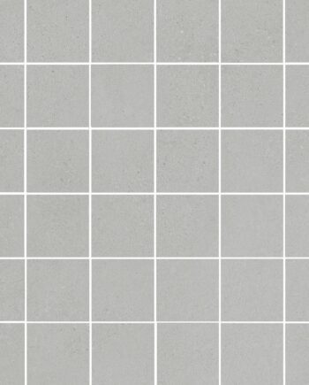 Concrete effect porcelain mosaic tile Tau Integra Silver 5x5, 30x30 cm, silver grey
