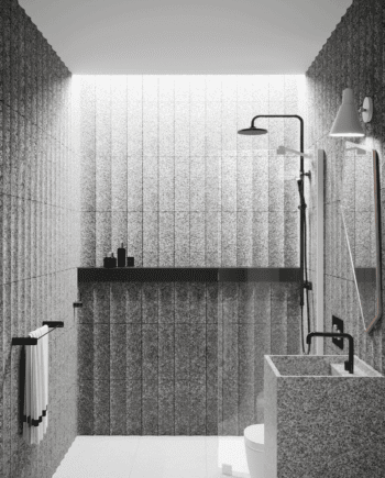 Curved fixed shower screen Hietakari Infinia 221, white frame, clear glass
