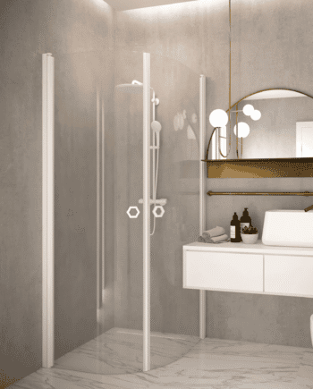 Curved shower enclosure Hietakari Forma 386, curved hinged doors