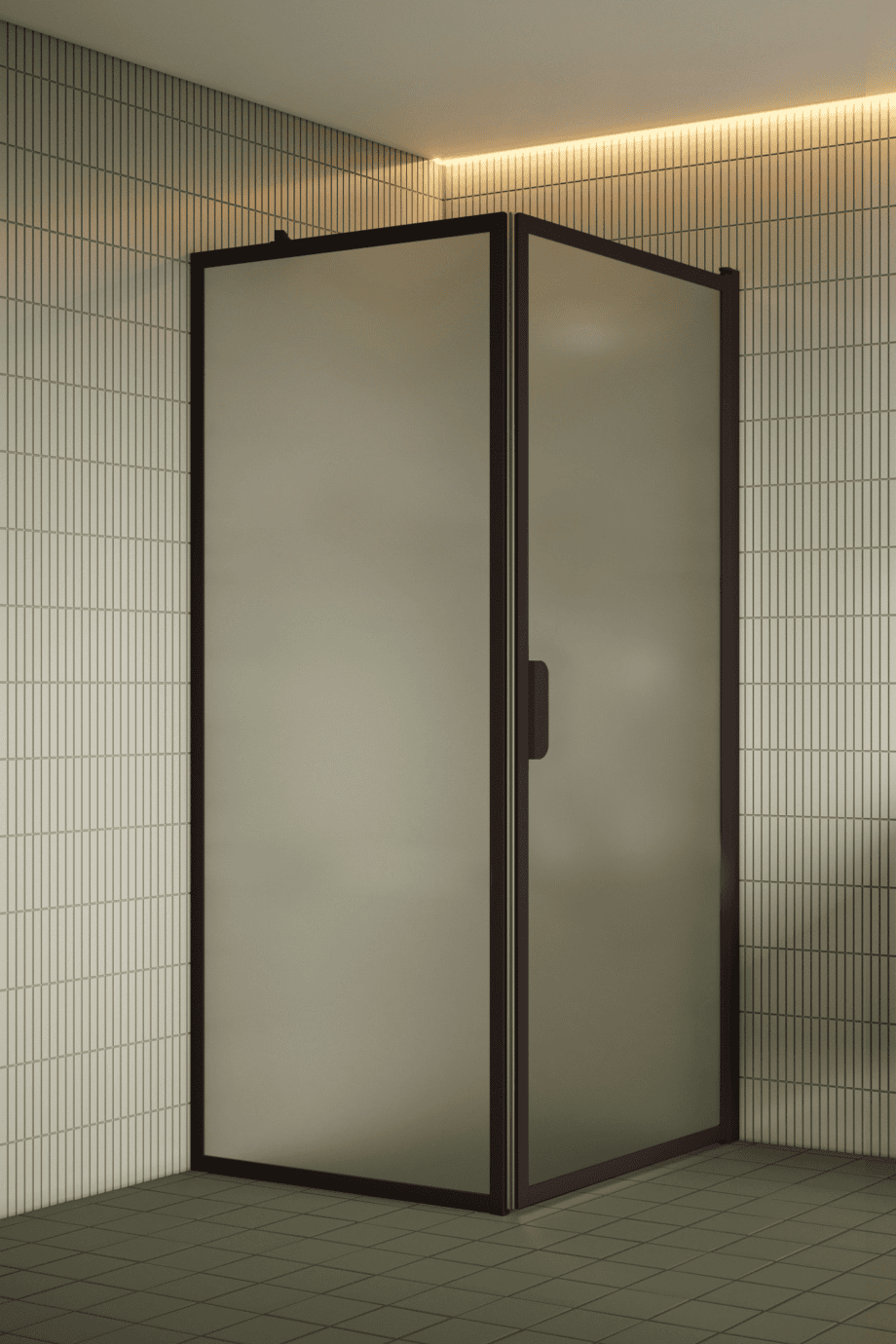 Shower enclosure Hietakari Bläk 755 New York, Cocoa frame, satin frosted glass Shower enclosure Hietakari Bläk 755 New York, Cocoa frame, satin frosted glass