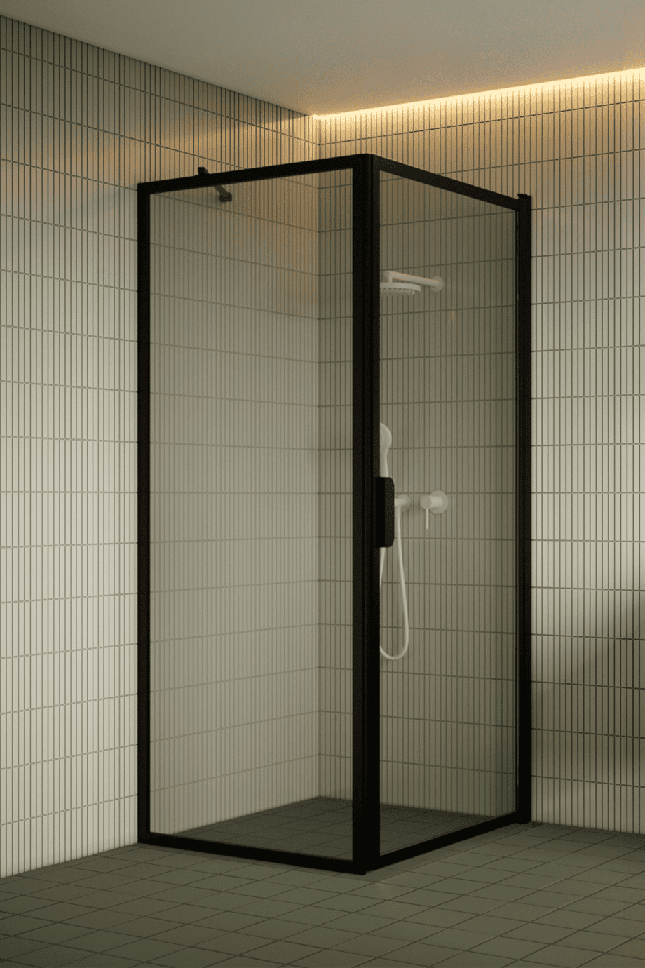 Shower enclosure Hietakari Bläk 755 New York, black frame, grey tinted glass Shower enclosure Hietakari Bläk 755 New York, black frame, grey tinted glass