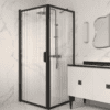 Shower enclosure Hietakari Bläk 755 New York, black frame, reeded glass Shower enclosure Hietakari Bläk 755 New York, black frame, reeded glass
