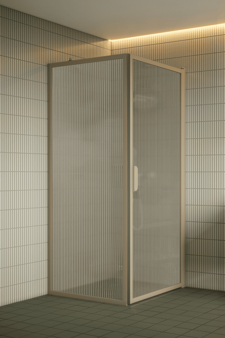 Shower enclosure Hietakari Bläk 755 New York, Sand frame, reeded glass Shower enclosure Hietakari Bläk 755 New York, Sand frame, reeded glass